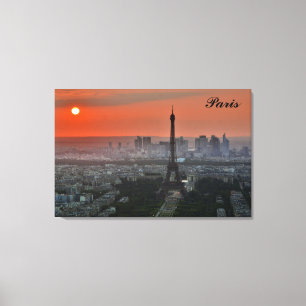Paris Sunset Eiffel Tower France Foto Leinwanddruck