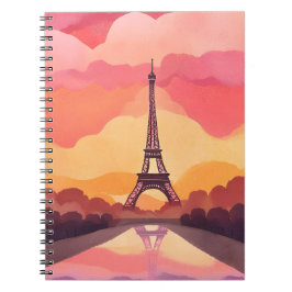 Paris Sunset | Eiffel Tower France Watercolor Notizblock