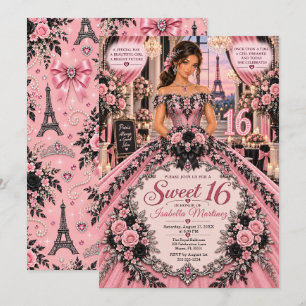 Paris Sweet 16 Eleganz Einladung