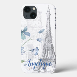 Paris Szene und Blumen Custom Case-Mate iPhone Hülle