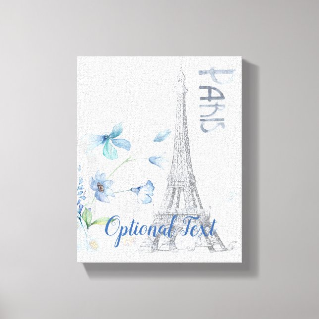 Paris Szene und Blumen Custom Leinwanddruck (Vorderseite)