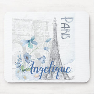 Paris Szene und Blumen Custom Mousepad
