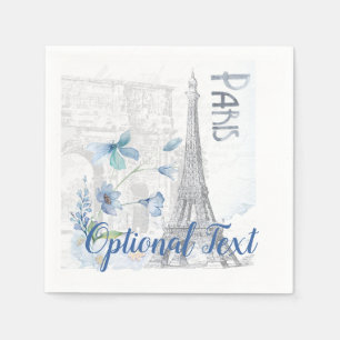 Paris Szene und Blumen Custom Serviette