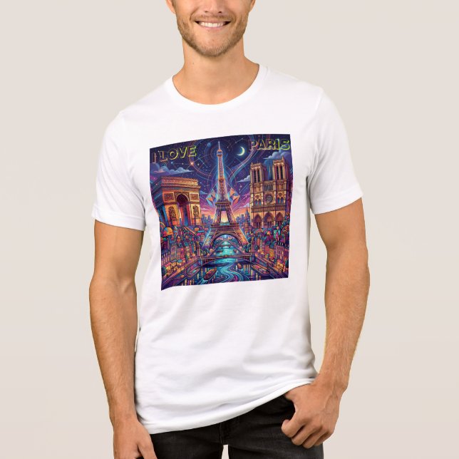 Paris T-Shirt-Design Tri-Blend Shirt (Vorderseite)