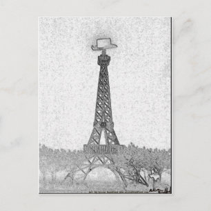 Paris, Texas Eiffel Tower Zeichnend Postkarte