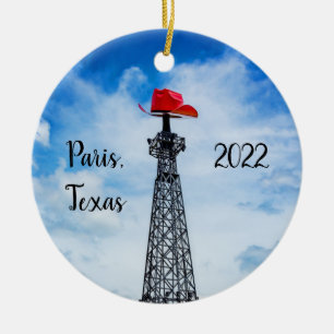Paris, Texas - Red Cowboy Hat Ornament