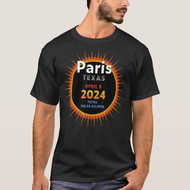 Paris Texas TX Total Solar Eclipse 2024 2 T-Shirt (Vorderseite)