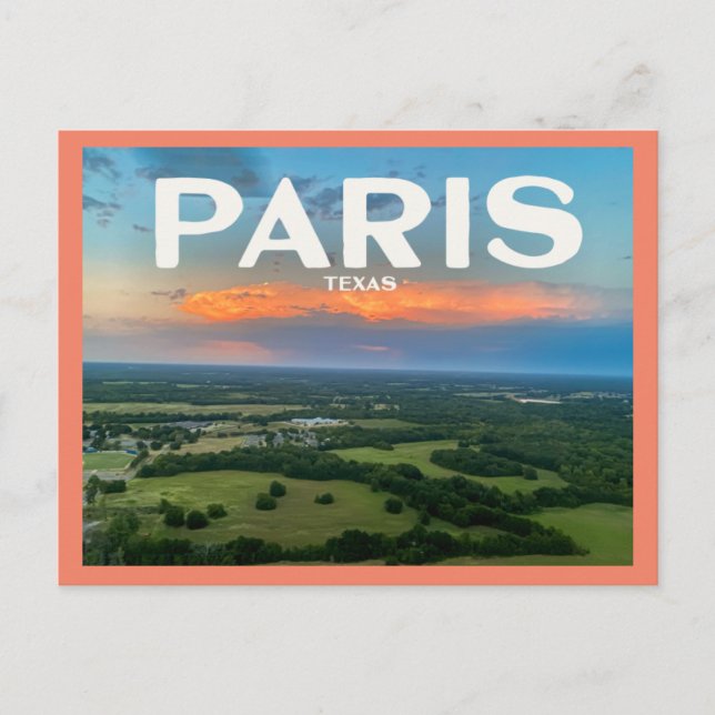 Paris (Texas) von oben Postkarte (Vorderseite)