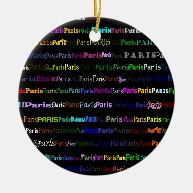 Paris Text Design I Ornament (Vorne)