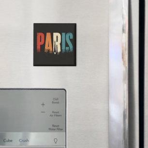 Paris Text und Silhouette Magnet