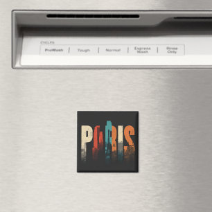 Paris Text und Silhouette Magnet