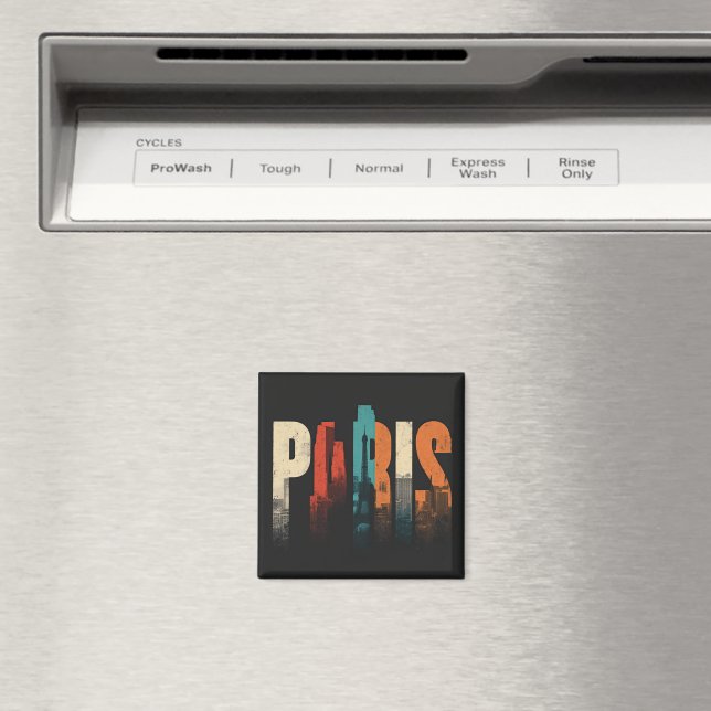Paris Text und Silhouette Magnet (In Situ (Geschirrspüler))