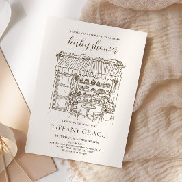Paris Thema Französische Patisserie Baby Shower Einladung