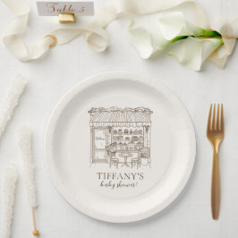 Paris Thema Französische Patisserie Baby Shower Pappteller