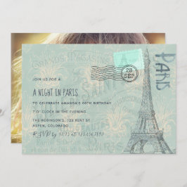 Paris thematische Geburtstagsparty hinzufügen Foto Einladung