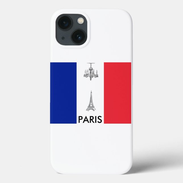 Paris Theme Französische Flagge Case-Mate iPhone Hülle (Rückseite)