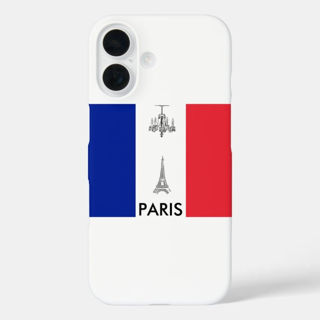 Paris Theme Französische Flagge Case-Mate iPhone Hülle (Rückseite)