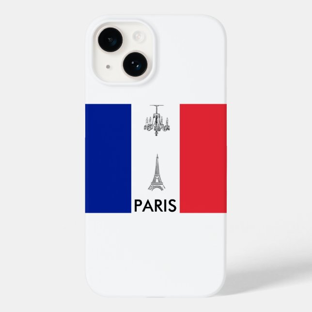 Paris Theme Französische Flagge Case-Mate iPhone Hülle (Rückseite)