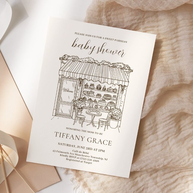 Paris Theme French Patisserie Baby Shower Einladung (Von Creator hochgeladen)