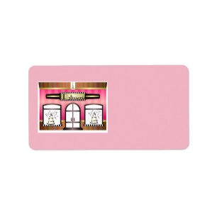 Paris Theme Pink French Patisserie Adressaufkleber