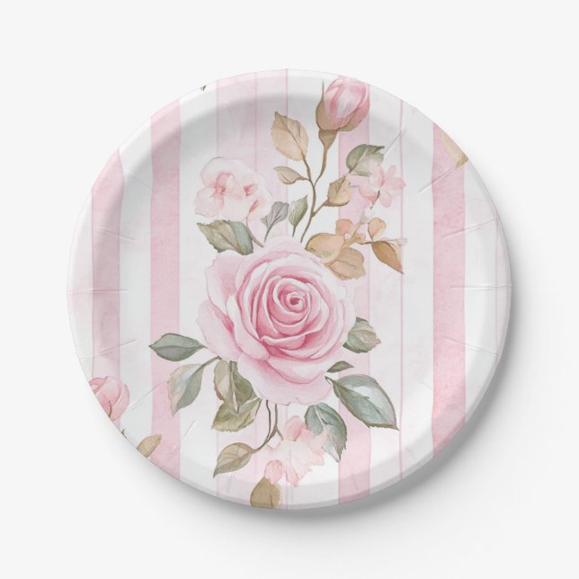 Paris Themed Brautparty Pappteller (Vorderseite)