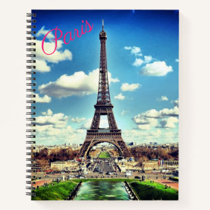 Paris Themed Eiffel Tower Spiral Notebook Notizbuch
