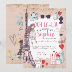 Paris Themed Party Einladung