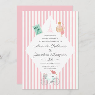 Paris Themed Wedding Personalisierte Einladung