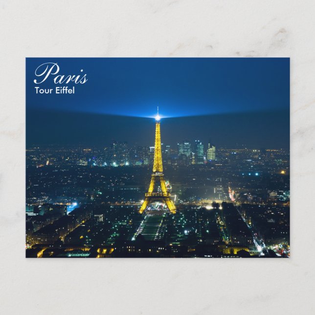 Paris - Tour Eiffel bei Nachtkarte Postkarte (Vorderseite)