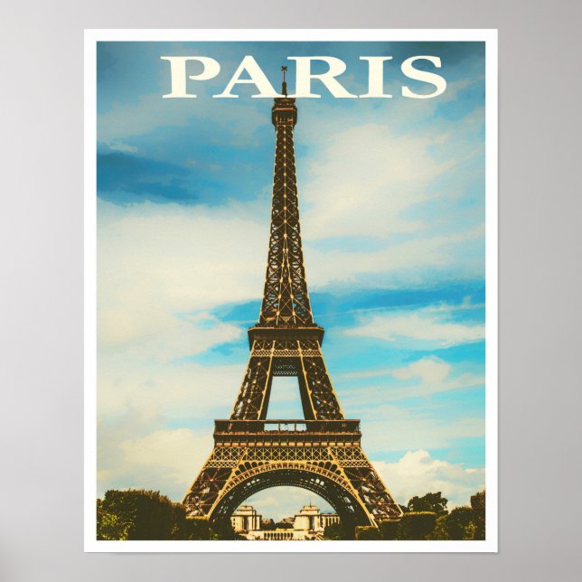 Paris Tour Eiffel Frankreich Vintage Reise Poster (Vorne)