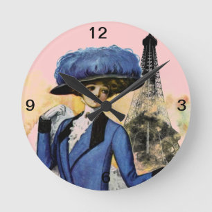 Paris-Träume-Uhr Runde Wanduhr