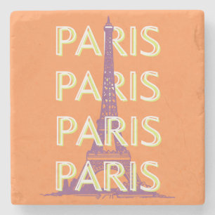 Paris, Travel Art, Retro Art Steinuntersetzer