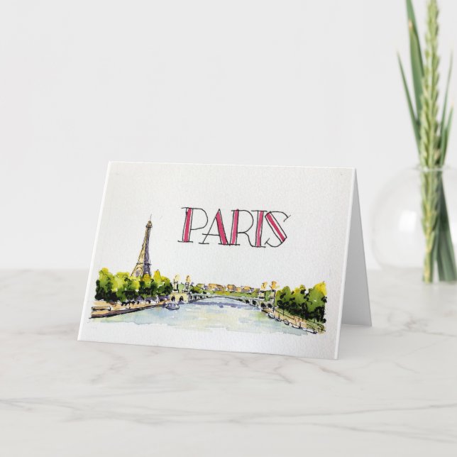 Paris Travel Postcard - Grußkarte Karte (Vorderseite)