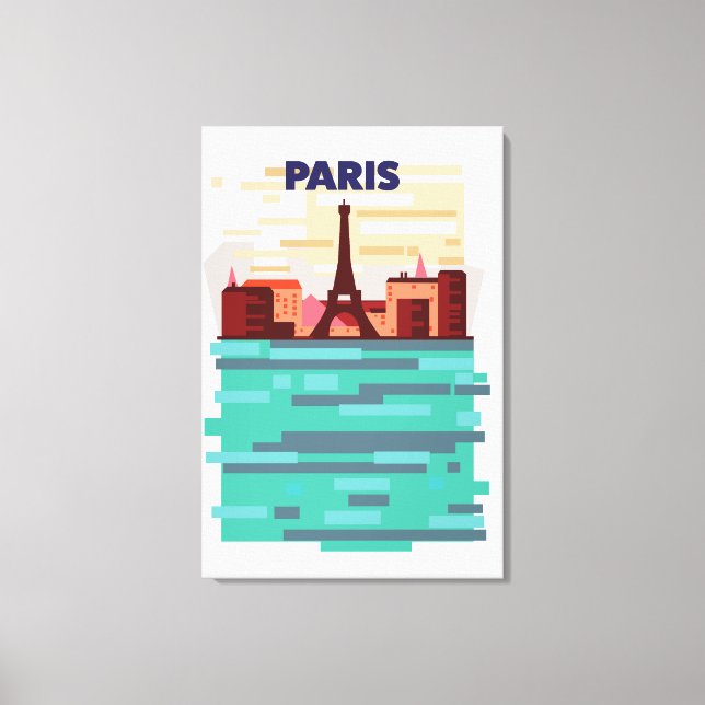 Paris Travel Poster Leinwanddruck (Vorderseite)