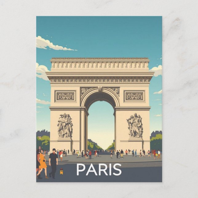 Paris Triumphbogen Postkarte (Vorderseite)