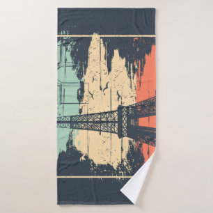 Paris Typografie: abstraktes Eiffelposter. Badehandtuch