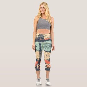 Paris Typografie: abstraktes Eiffelposter. Capri Leggings