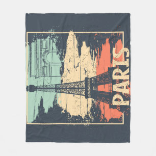 Paris Typografie: abstraktes Eiffelposter. Fleecedecke