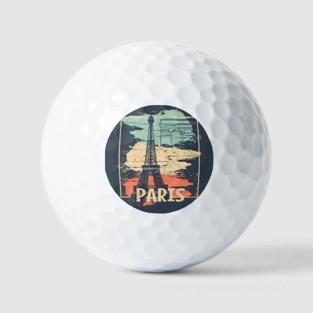 Paris Typografie: abstraktes Eiffelposter. Golfball (Vorderseite)