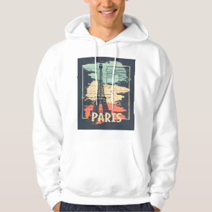 Paris Typografie: abstraktes Eiffelposter. Hoodie