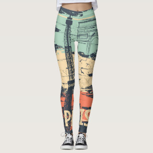 Paris Typografie: abstraktes Eiffelposter. Leggings