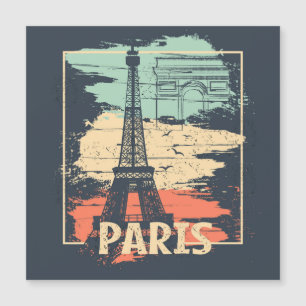 Paris Typografie: abstraktes Eiffelposter. Magnetkarte