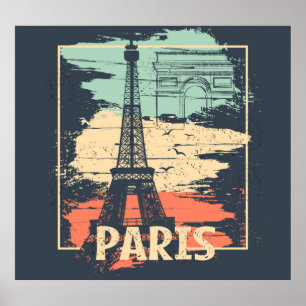 Paris Typografie: abstraktes Eiffelposter. Poster