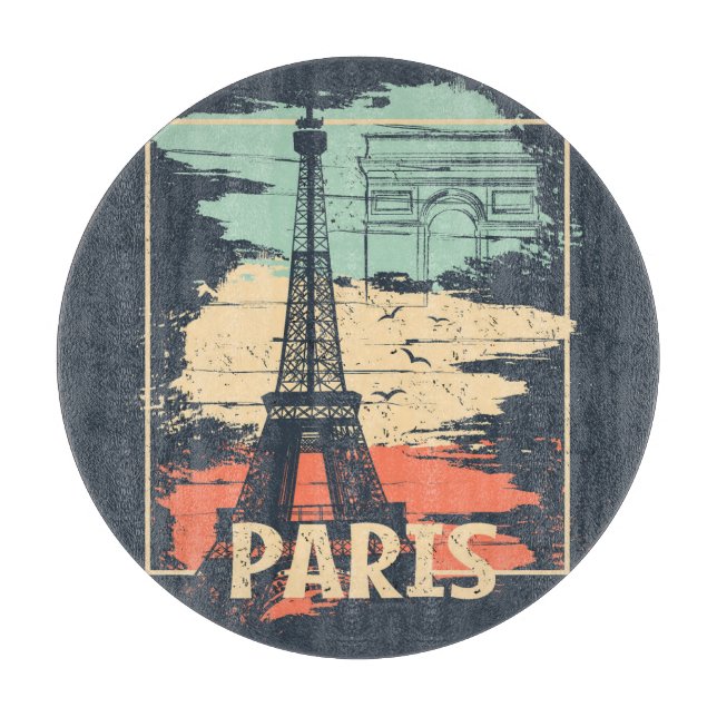 Paris Typografie: abstraktes Eiffelposter. Schneidebrett (Vorderseite)