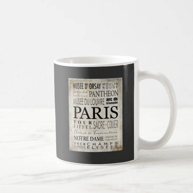 Paris-Typografie - Untergrundbahn-Art Tasse (Rechts)