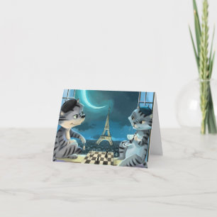 Paris um die Nacht Blank Card (verschiedene Größen Dankeskarte