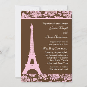 Paris- und Schokoladen-Hochzeitseinladung Einladung