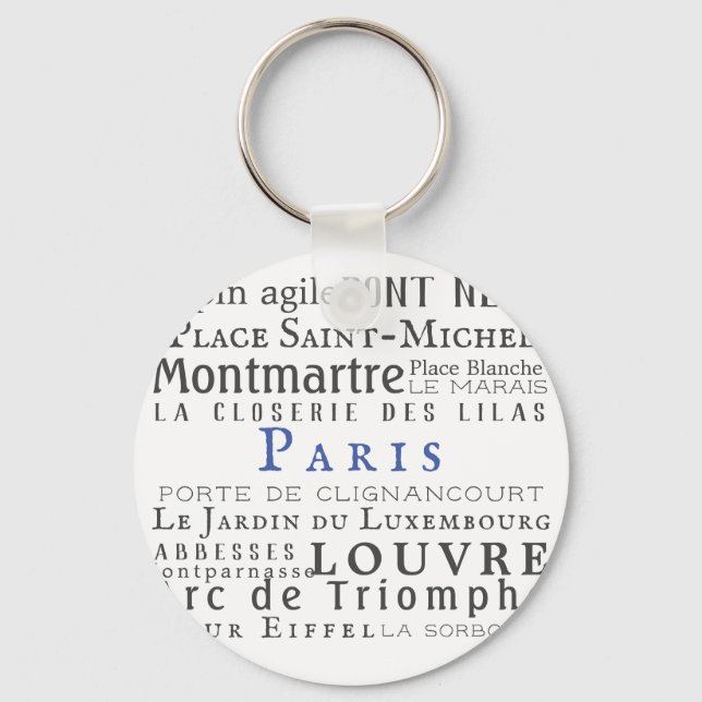 Paris und seine Sehenswürdigkeiten Schlüsselanhänger (Vorderseite)