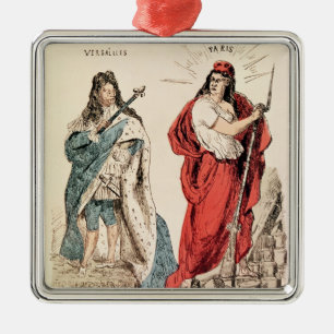 Paris und Versailles, die an einander, 1871 Silbernes Ornament