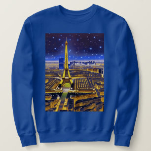 Paris unter dem Lila Sternenhimmel Sweatshirt